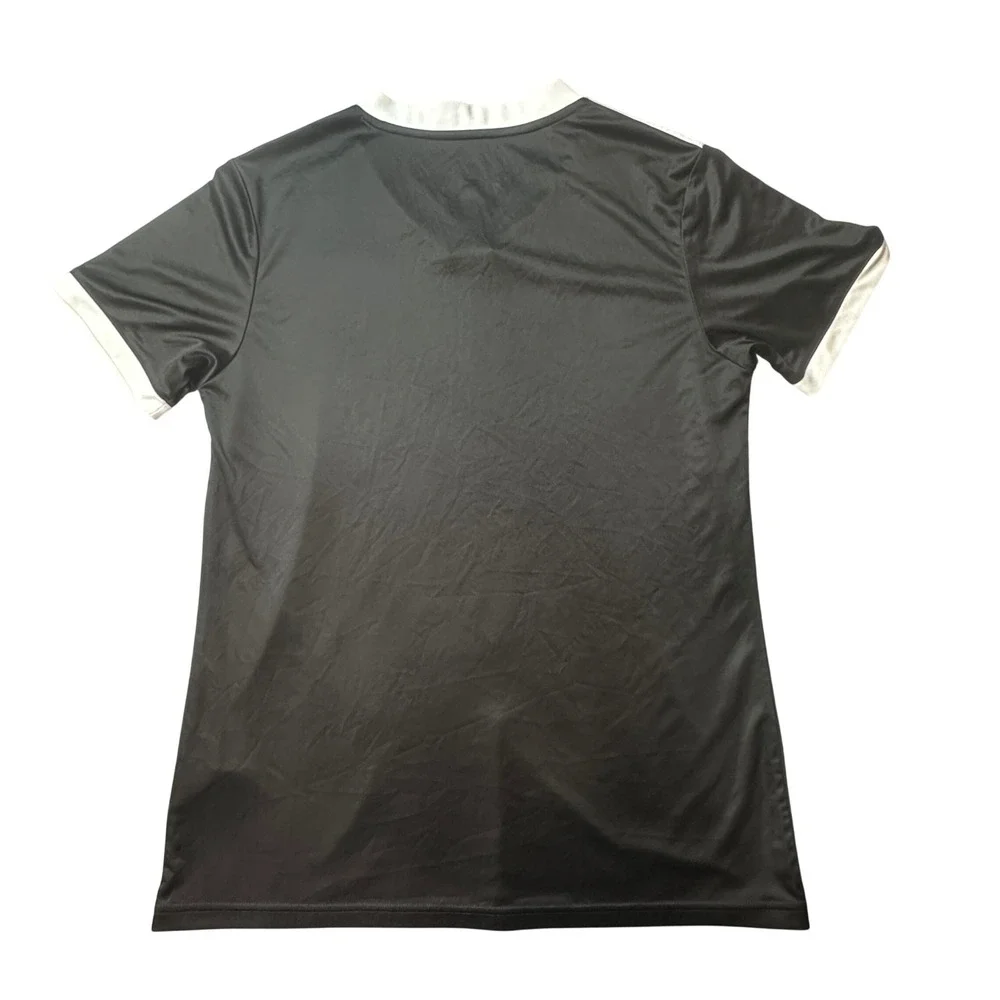 Adidas Soccer Jersey Mens M Black Climalite Striped V-Neck Athletic DY0094